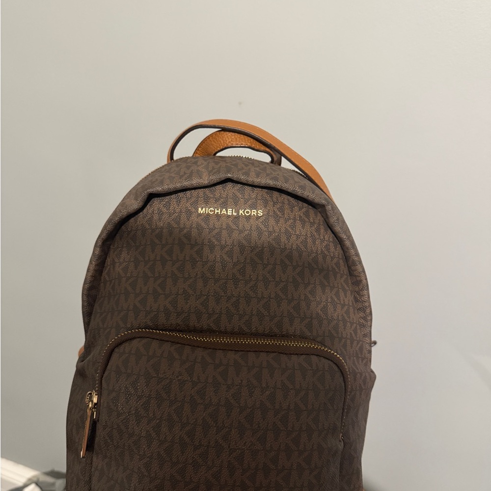 Michael Kors Dark Brown Logo Backpack